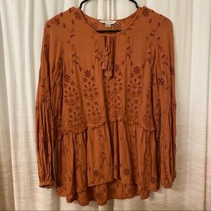 boho eyelet top